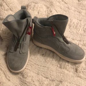 Nike AIR JORDAN 1 high top suede zip up sneakers